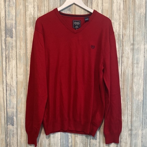 chaps Mens v neck pullover Sweater cotton/cashmere | Size medium - Picture 6 of 10
